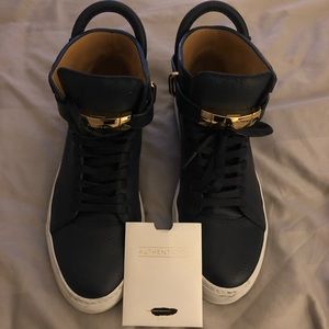 Italy BUSCEMI (10 US) Ocean-Navy Gold Sneakers